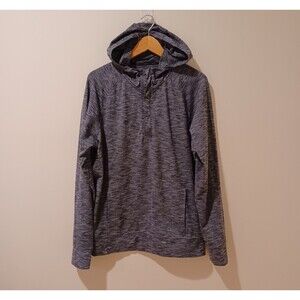 QOR Men’s Hoodie Pullover 1/4 Zip Gray Long Sleeve Size Medium Active Jacket